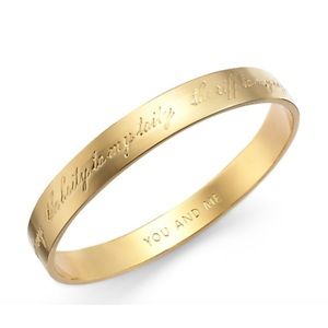 🤩Kate Spade Gold You and Me Engraved Idiom Bangle